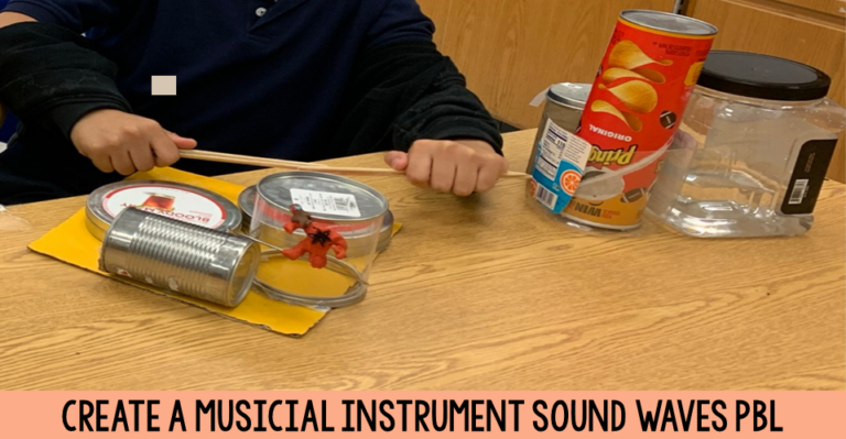 student created musical instruments to demonstrate sound waves