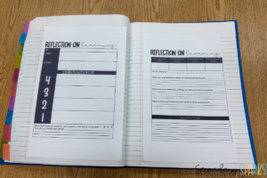 reflection on learning in science interactive notebook