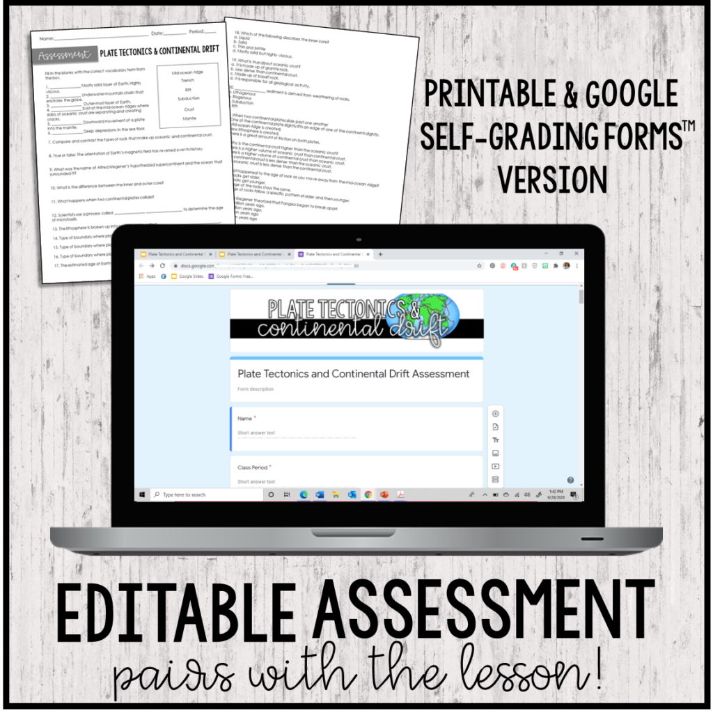 Plate Tectonics Lesson Guided Notes and Assessment - Secondary Sparks