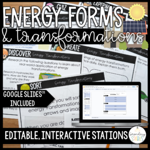 energy transformations stations activities