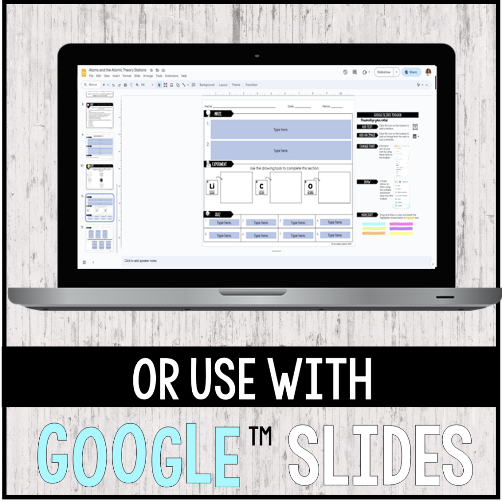 Atomic Theory and Atoms Stations - Editable and Google Slides ...