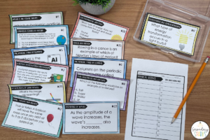 informal science assessment physical science task cards