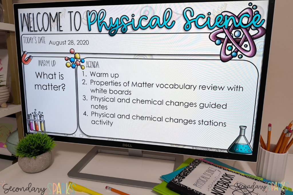 First year middle school science teacher tips - agenda slides
