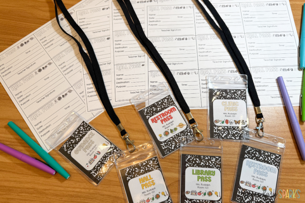 hall pass ideas for middle school using a lanyard