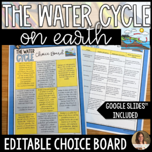 water cycle choice board cover