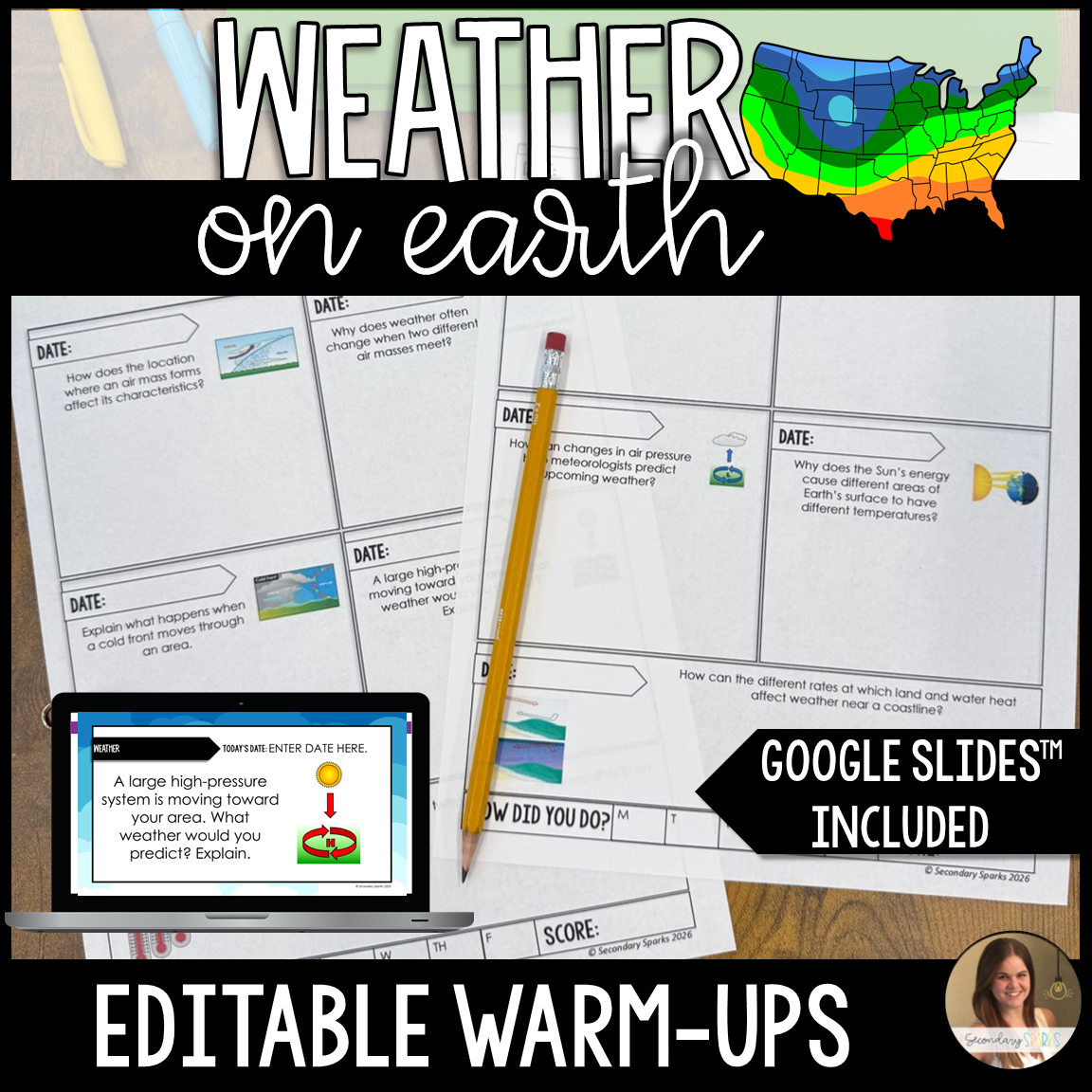 Weather Warm Ups/Exit Tickets - Earth Science - Editable & Google™