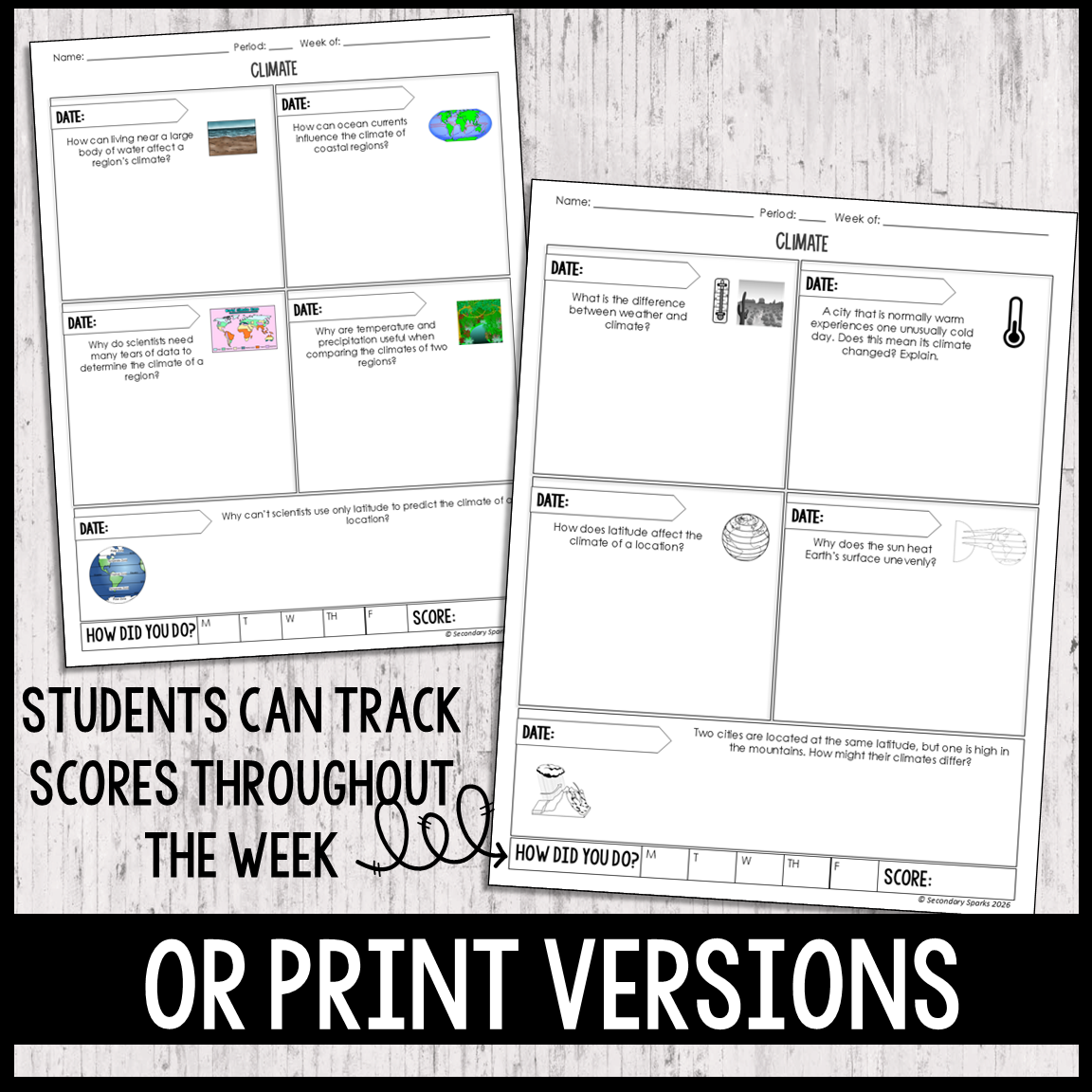 Climate Warm Ups/Exit Tickets - Earth Science - Editable & Google™ - Image 2