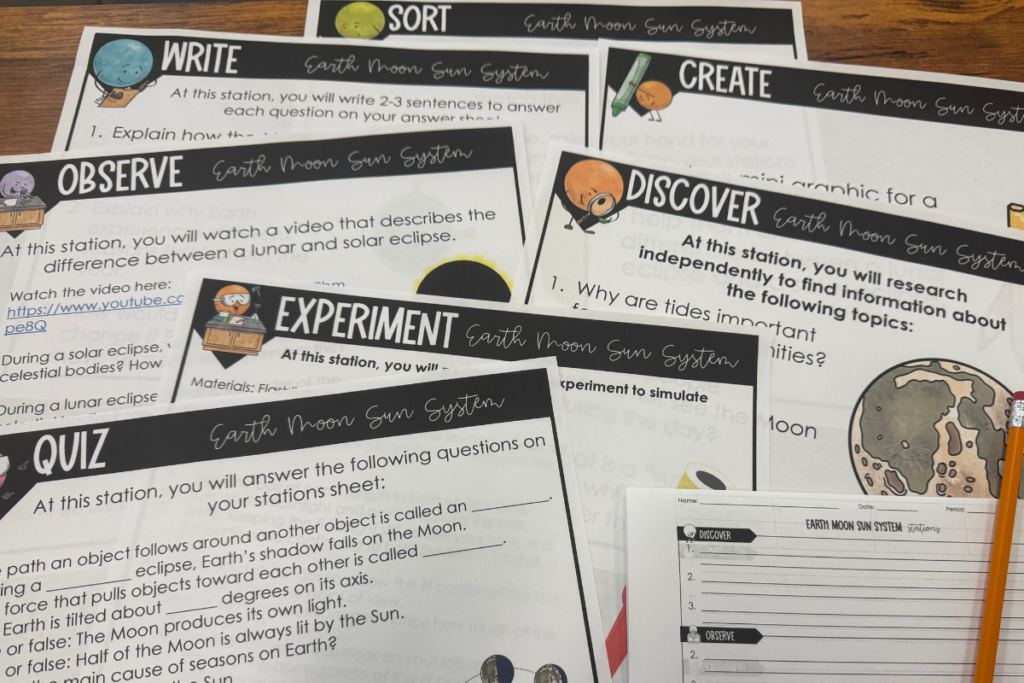 Try using stations to break up your earth, moon, sun unit