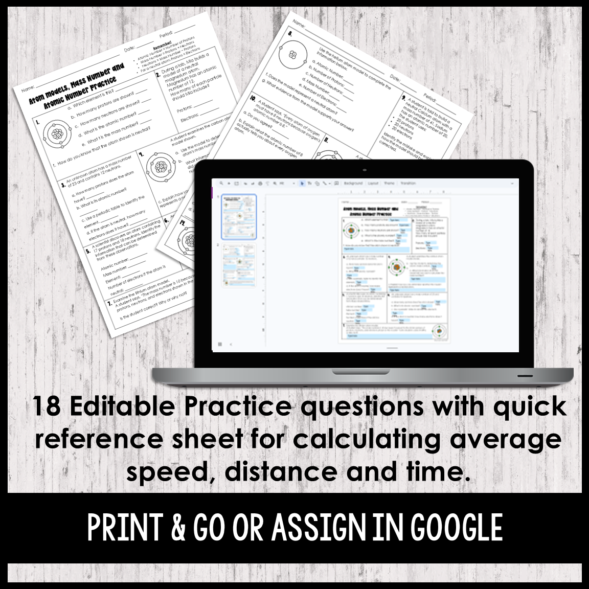 Atomic Number, Mass Number & Neutral Atoms Practice | Editable & Google Slides - Image 3