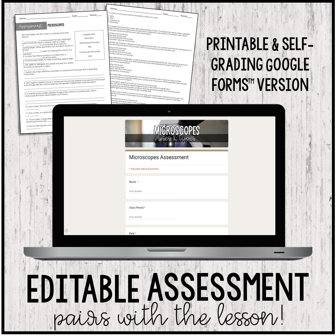 Microscopes Lesson Guided Notes and Assessment - Editable - SC.912.L.14.4 - Image 2