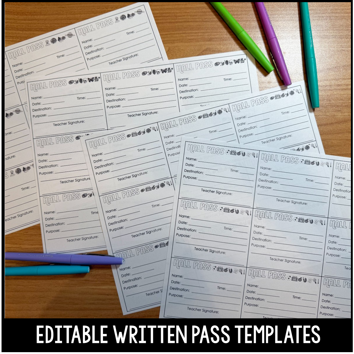 Editable Secondary Science Classroom Pass System - Hall Passes & Sign Out Sheet - Image 3