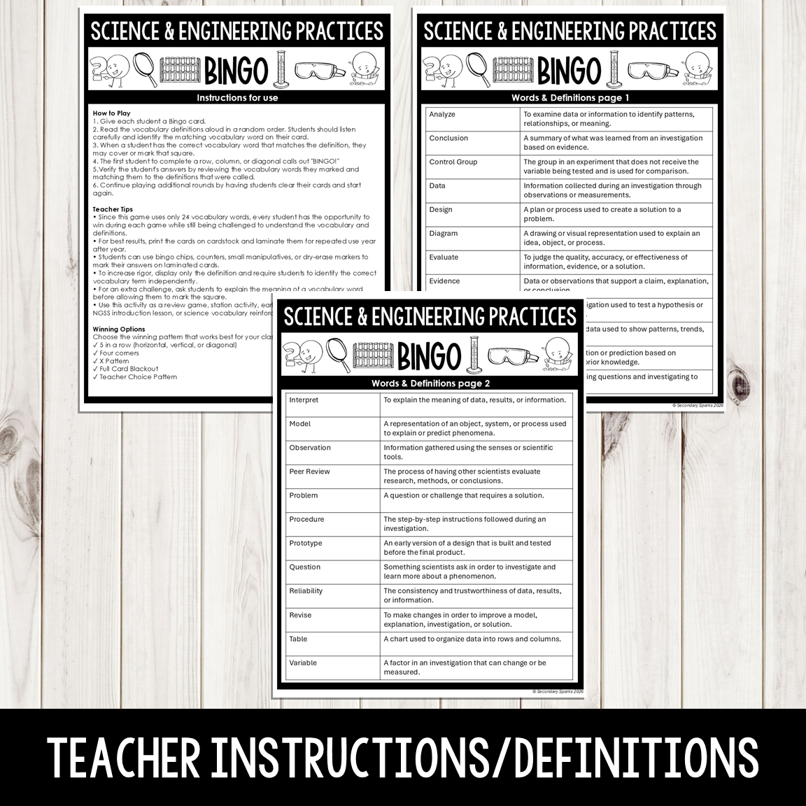 Science and Engineering Practices Bingo Review Game - Nature of Science - Image 3