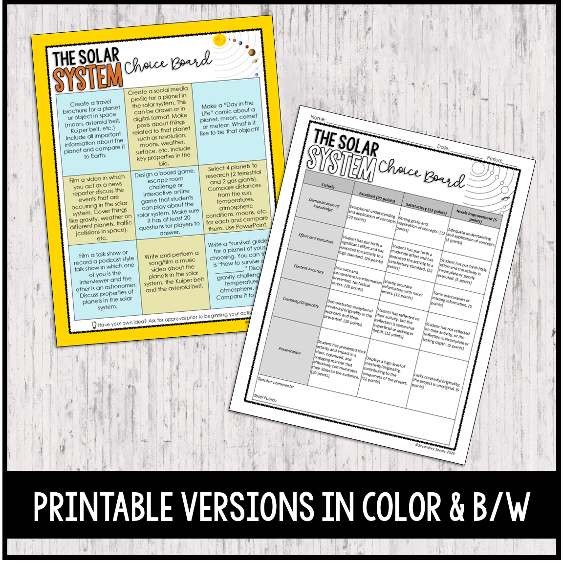 The Solar System Choice Board Project - Editable & Google Slides™ - Image 2