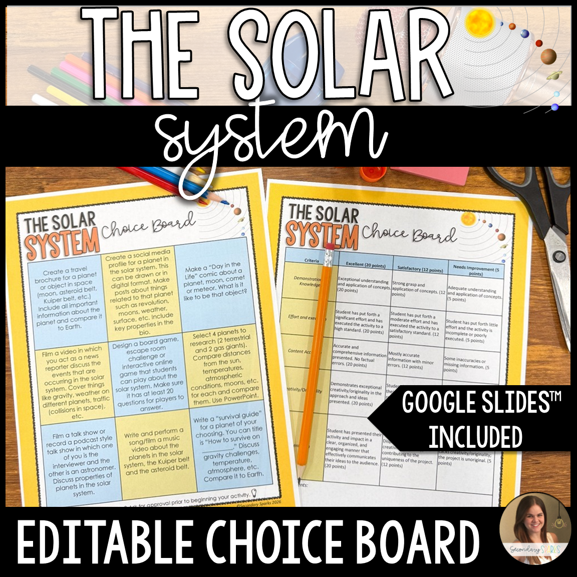 solar system choice board cover