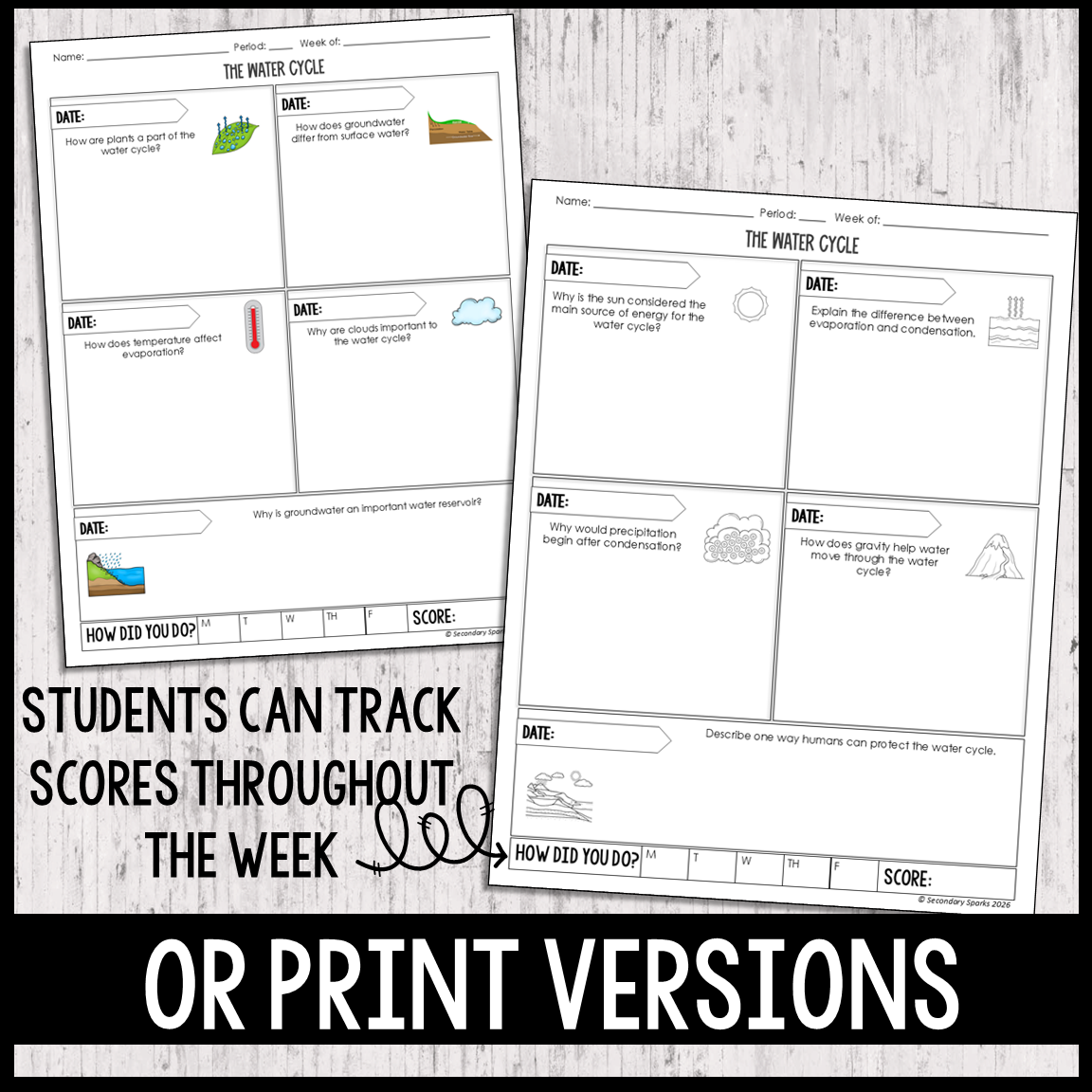 The Water Cycle Warm Ups/Exit Tickets - Earth Science - Editable & Google™ - Image 2