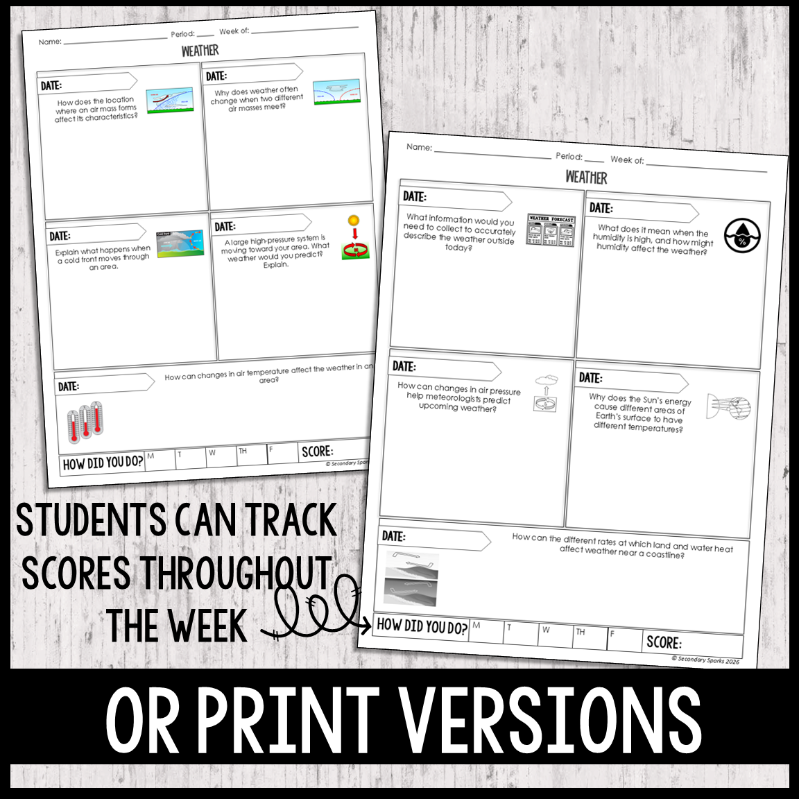 Weather Warm Ups/Exit Tickets - Earth Science - Editable & Google™ - Image 2